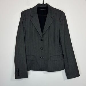 Elie Tahari Plaid Three Button Blazer 14